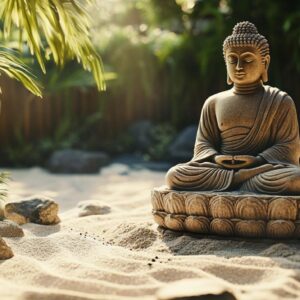 Les bienfaits d&rsquo;une statue bouddha pierre de sable dans votre pratique quotidienne de la paix intérieure