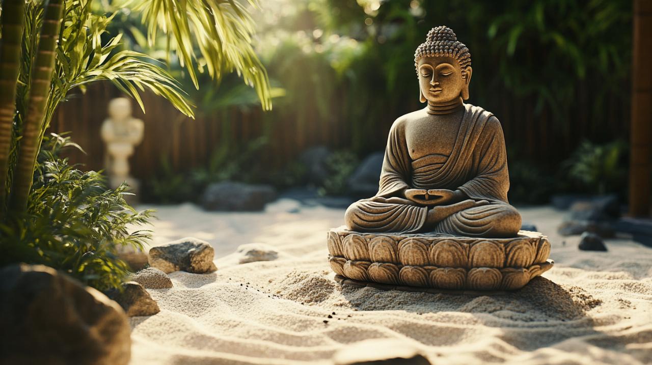 Les bienfaits d&rsquo;une statue bouddha pierre de sable dans votre pratique quotidienne de la paix intérieure